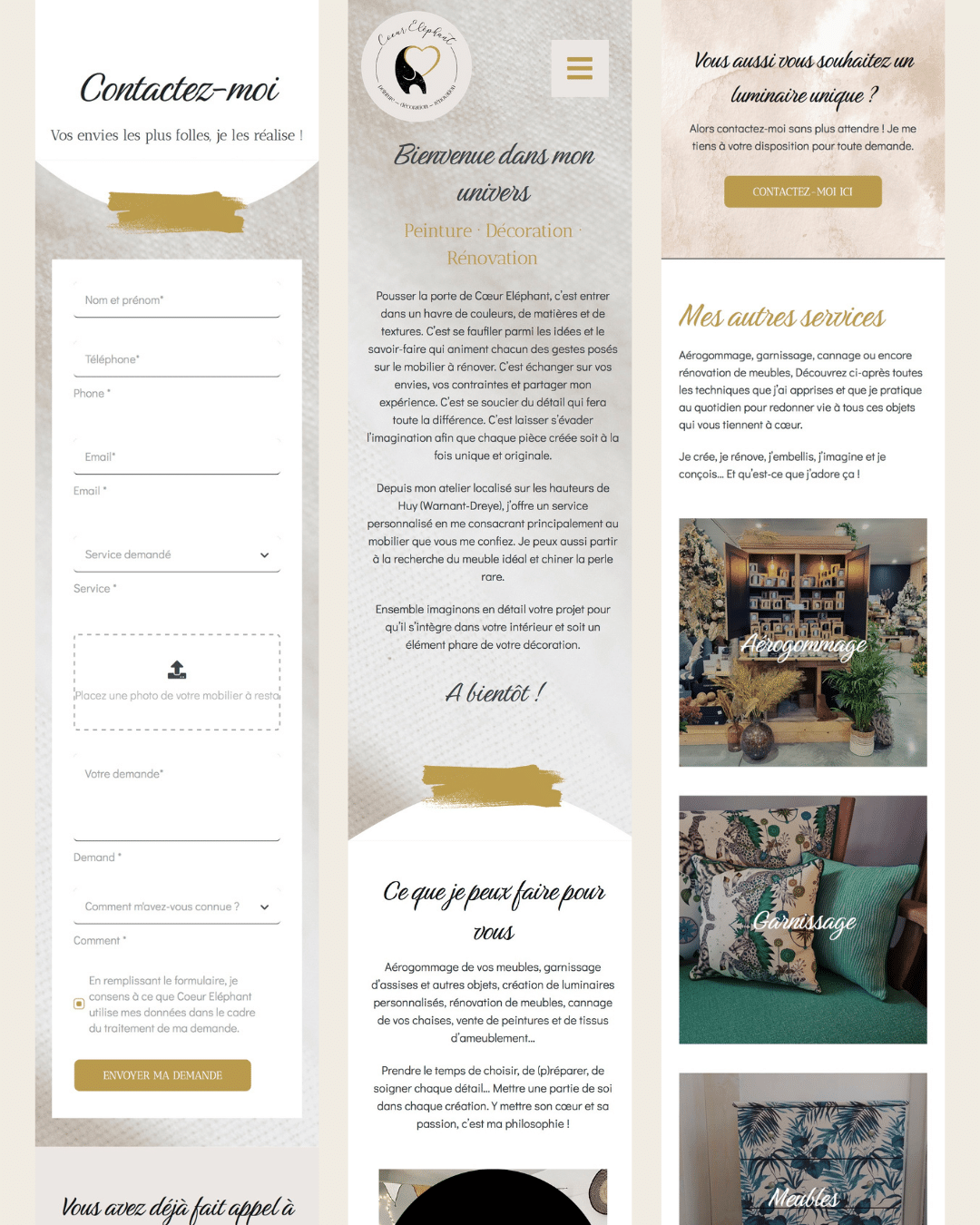 Site internet e-commerce de Coeur Éléphant