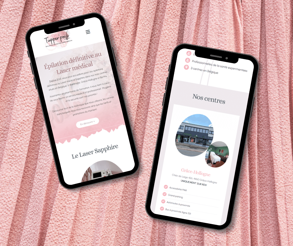 Site internet responsive de Tupper'Poils à Waremme et Bertrix